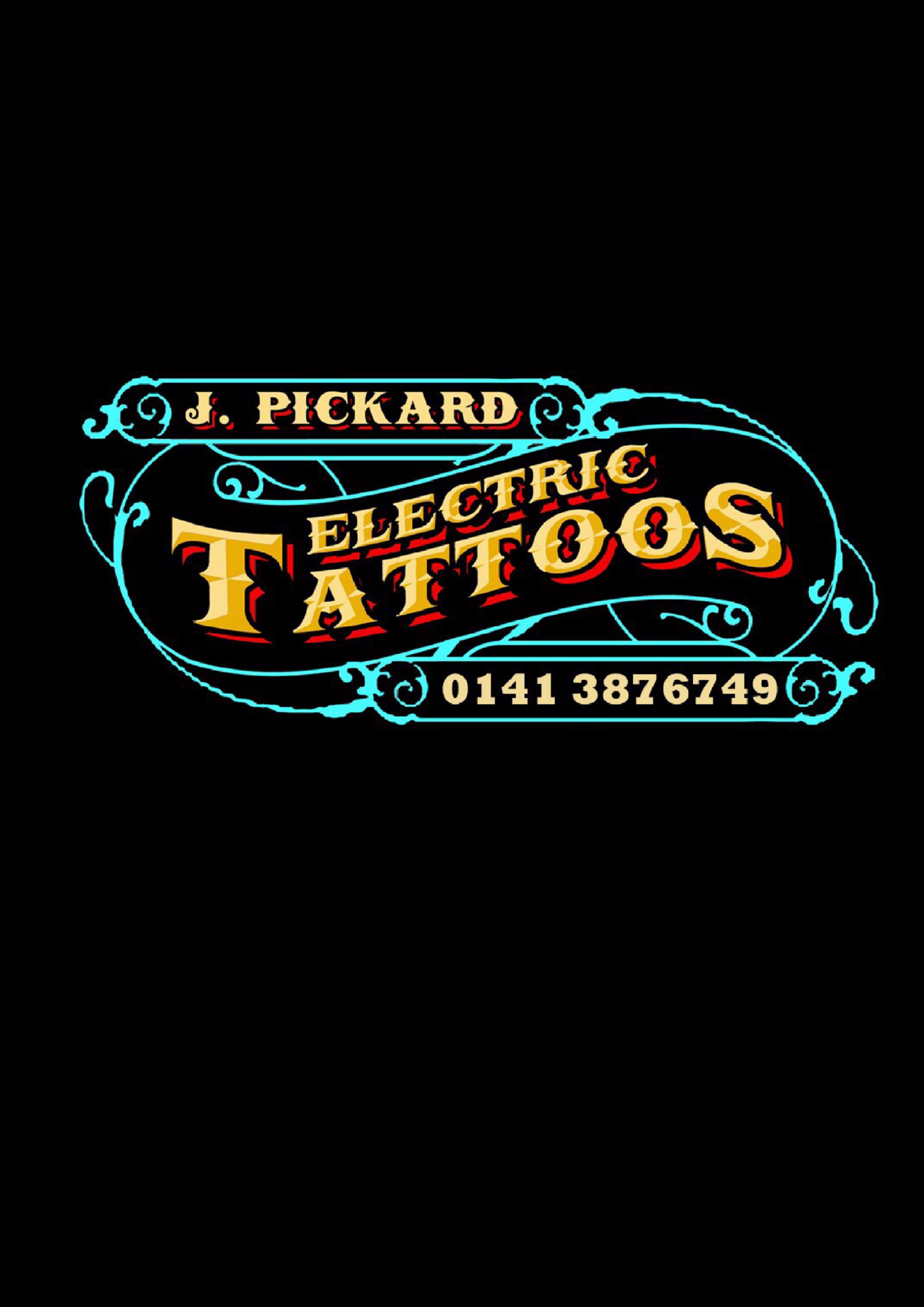 Original J. Pickard Electric Tattoos studio sign, telephone 0141 387 6749